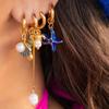 Starfish Charms Ear Buckle Jewelry Accessories Hoop Earrings Enamel Fish Earrings  Women