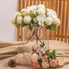 Artificial Decorative Hydrangea Flower 30cm Faux Flower Branch for Wedding Parties Home Garden Red