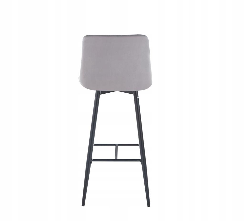 Velvet gray loft stool with black legs for the Furnitex kitchen
