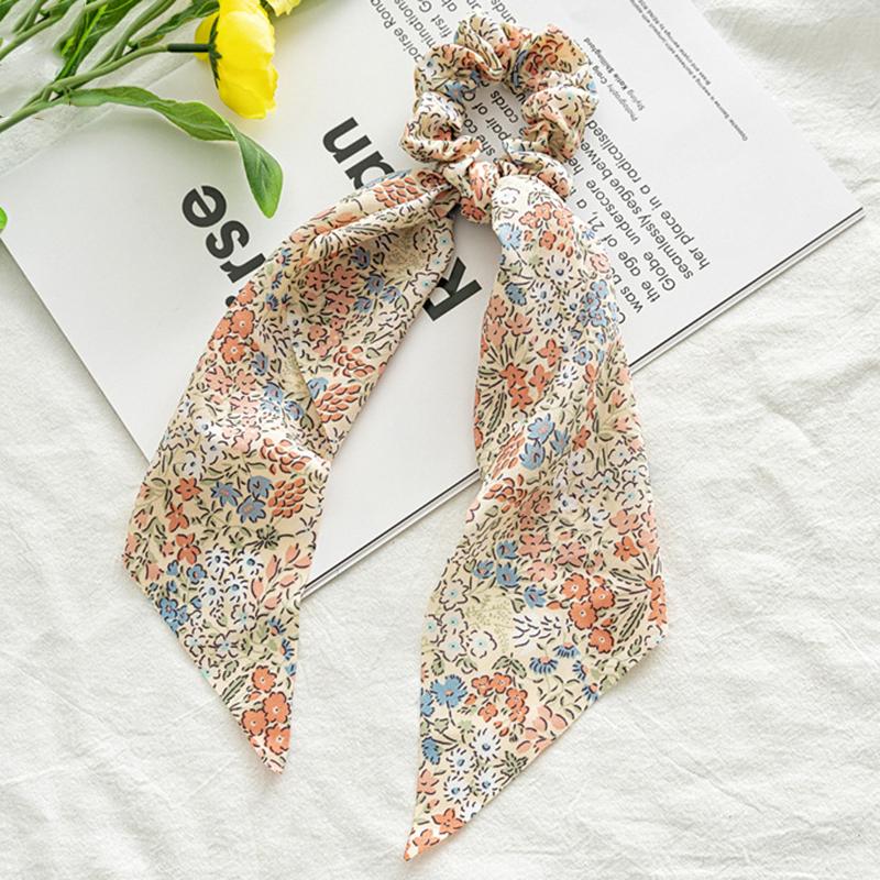 2025 New Flower Bow Hair Ribbons Scrunchies Vintage Satin Ponytail Large Hairbands Rubber Bands Headbands Women Hair Accessories