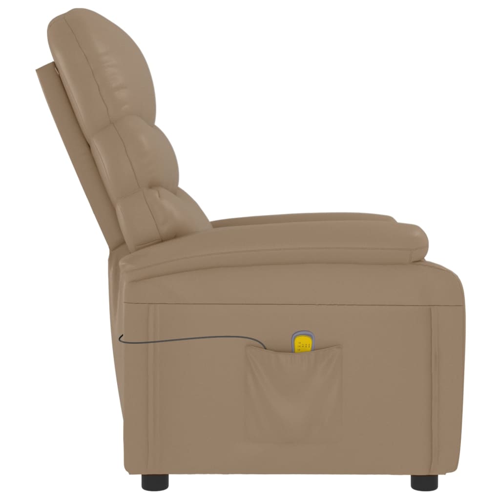 Massage Chair Cappuccino Brown Artificial Leather