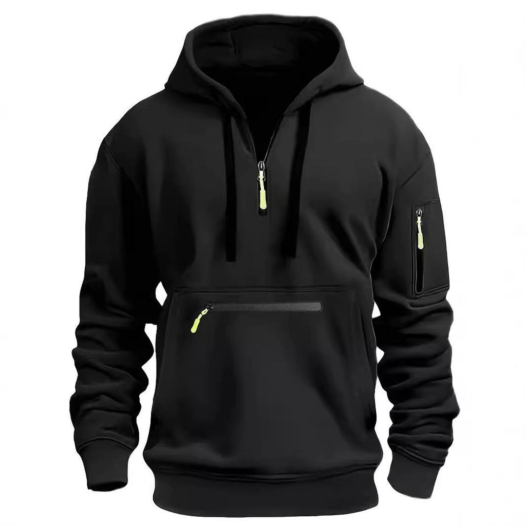 Men's Waterproof Multi-Pocket Zipper Hoodie for Autumn & Winter