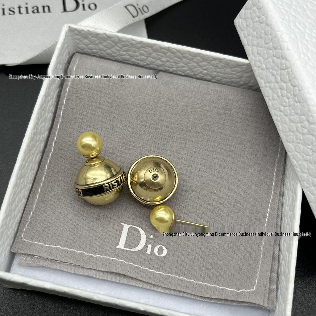 Ретро Антикварные Золотые Овальные Гвоздики с Черной Эмалью и Жемчугом для Женщин