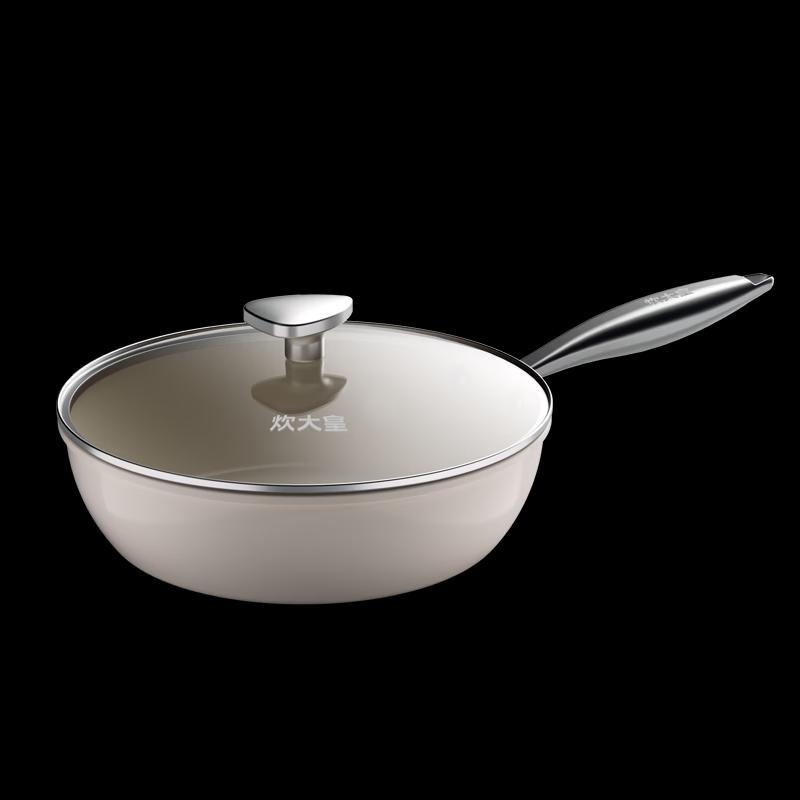 COOKER KING White Jade Ceramic Frying Wok