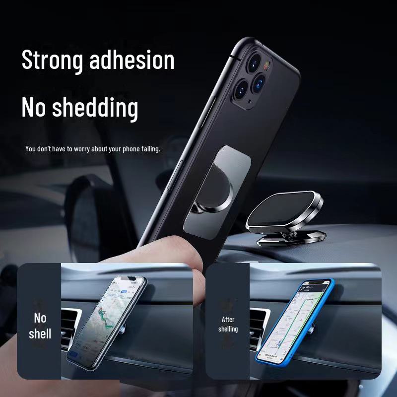 Magnetic Patch Phone Holder: Round & Rectangular Black Magnetic Patches with Adhesive Backing.