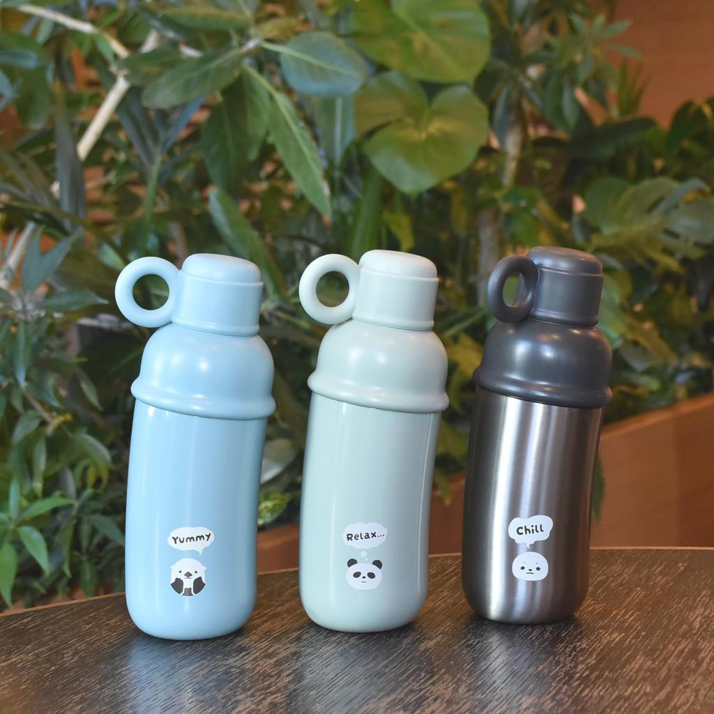 Sabu Moomoo Friends Stainless Steel Diagonal Bottle, Green, 550ml, Product Number: 417924