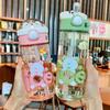 1Pcs Juice Milk Children Drinkware with Lid Straw Sticker Tumbler Cup Portable Water Bottle  Kids