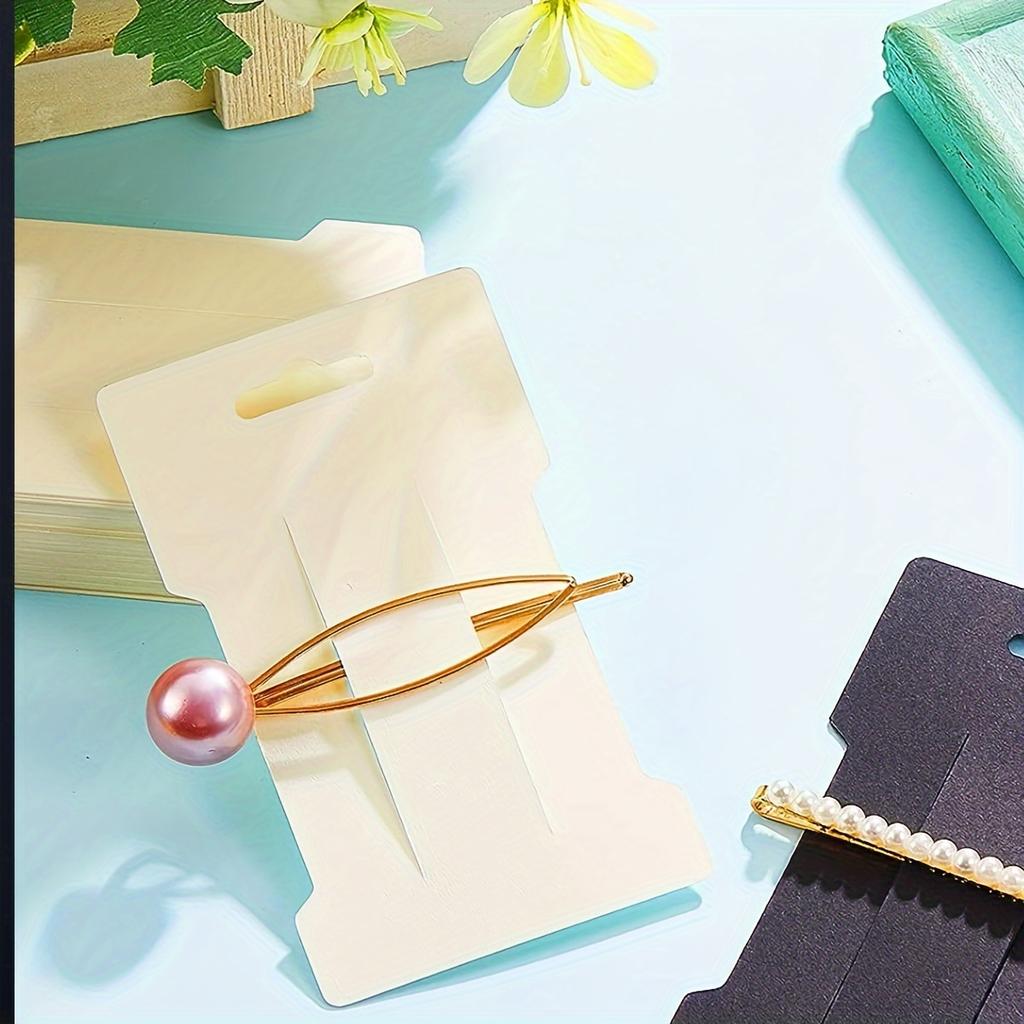 100pcs Jewelry Display Cards,Blank Kraft Paper for Earrings,Necklaces,Hair Tie,Cardboard Finishing
