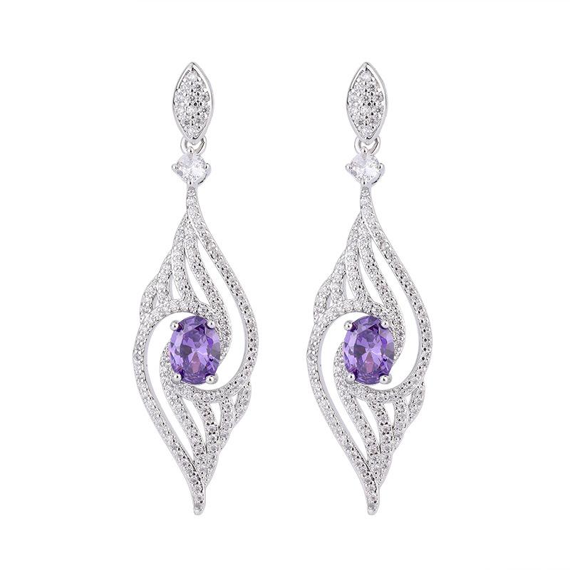 Цветные серьги-подделки, модные серьги с желтым бриллиантом и розовыми бриллиантами, модные женские серьги