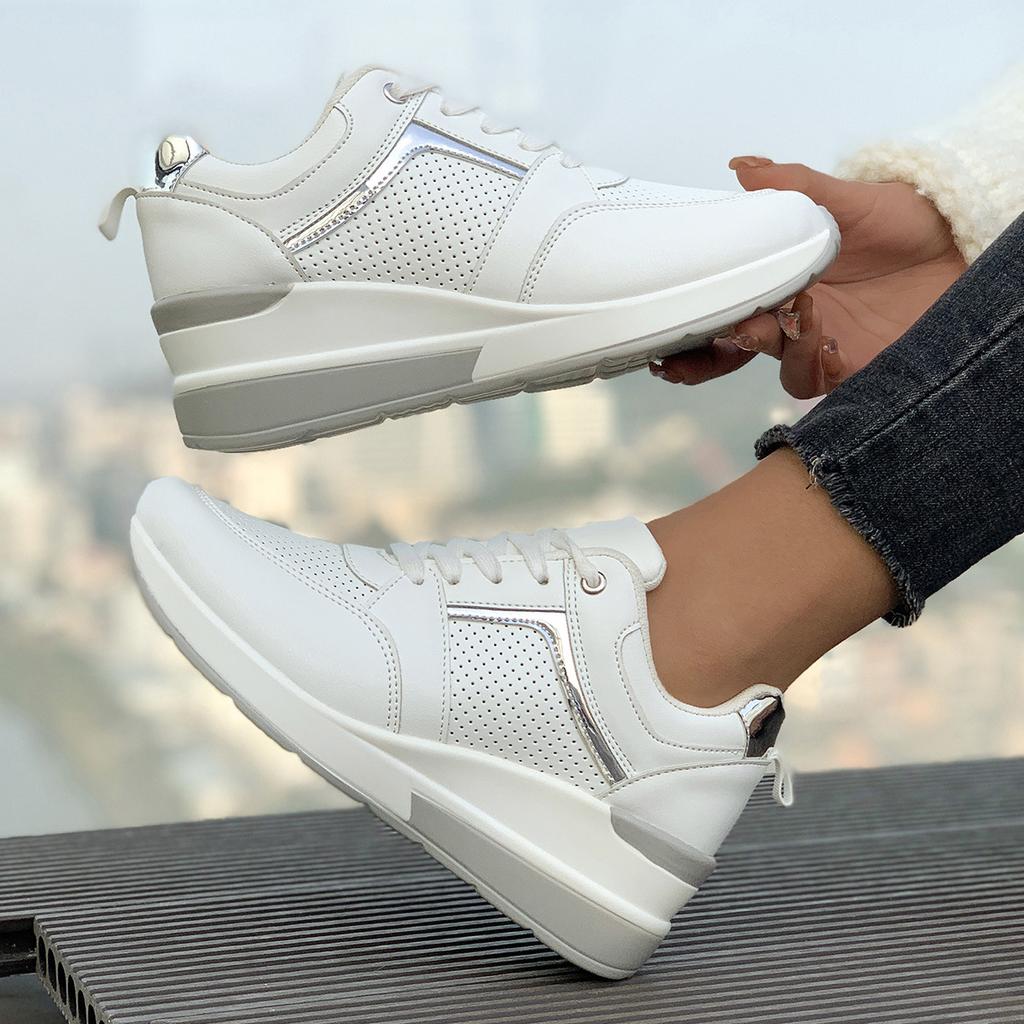 Ladies Sports Casual Shoes New Style Fashion Wedge Heel Thick Bottom Casual Sports Women's Single Shoes Large Size