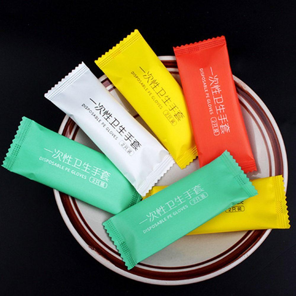100 Pairs Thickening Individual Packing Mittens PE Work Gloves Durable Disposable Gloves