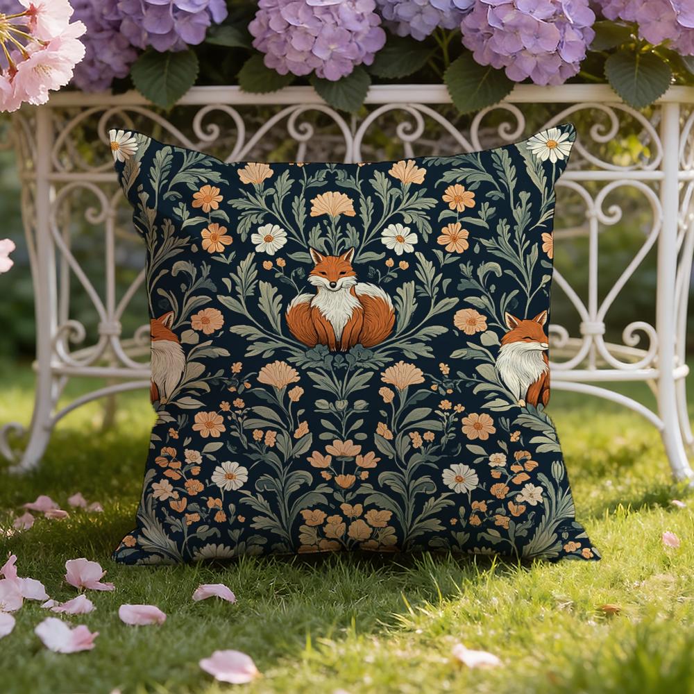 W-William M-Morris Арт Лиса Наволочка для дома и автомобиля Двухсторонний чехол на подушку: Двусторонняя конструкция для максимального комфорта