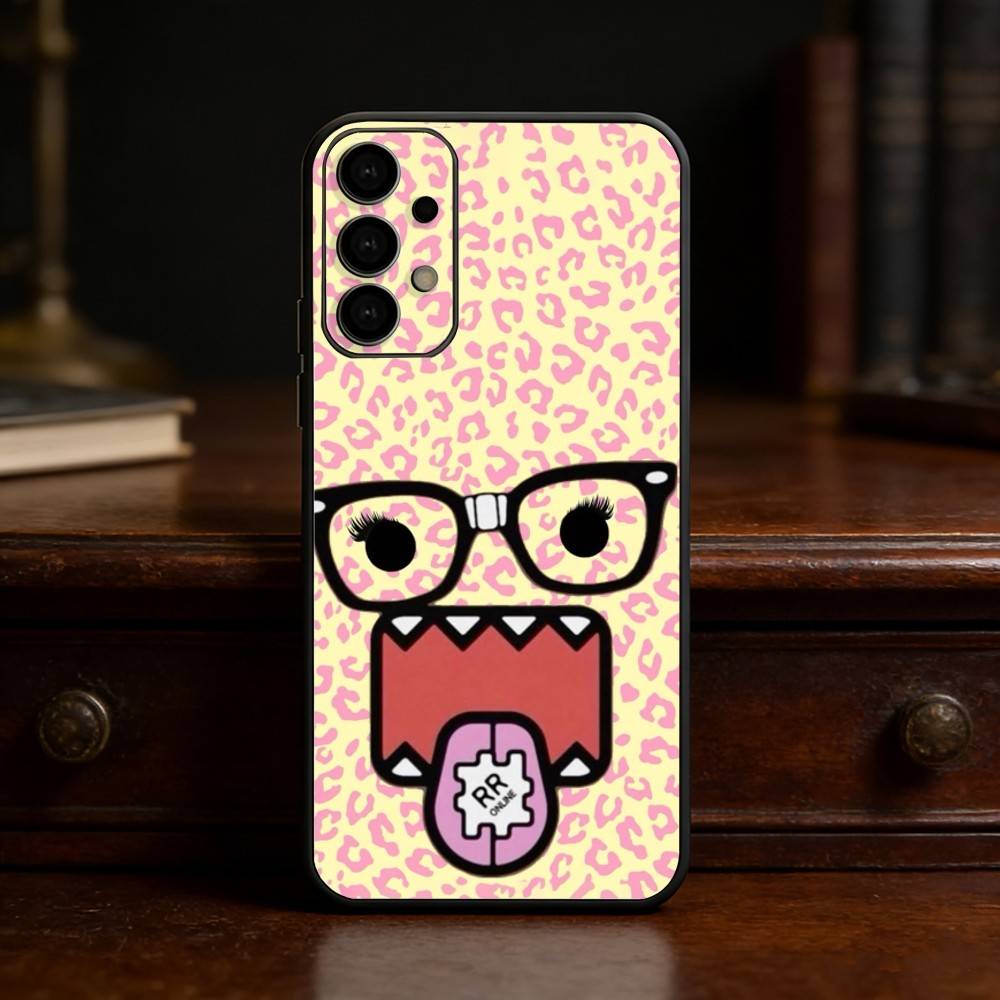 Милый Чехол для Телефона Domo-kun Чехол для Телефона Для Samsung S25,24,23,22,30,21,10,9,Ultra,Plus,Lite Мягкий Черный Чехол
