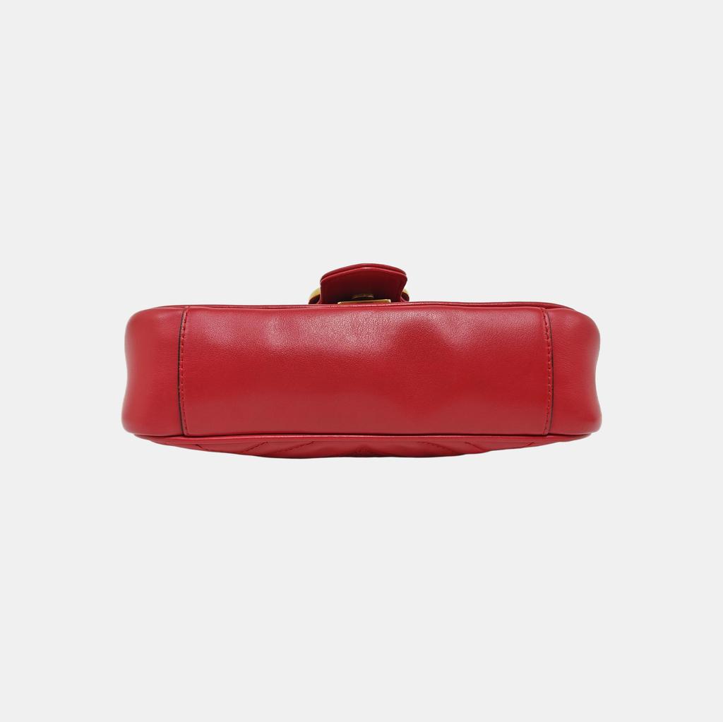 [Pre-Owned] Gucci GG Marmont Matelassé Mini Bag 'Red' - Excellent #16GZZVB
