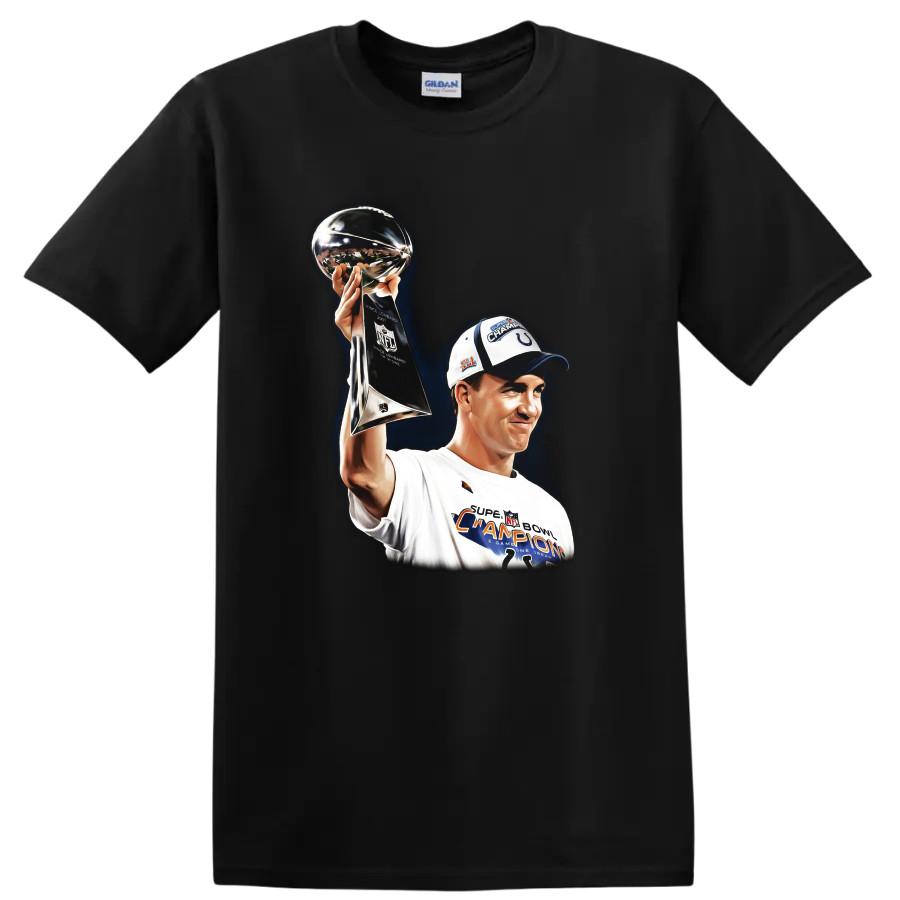 Peyton Manning Indianapolis Colts T Shirt Super Bowl Champions Trophy Tee