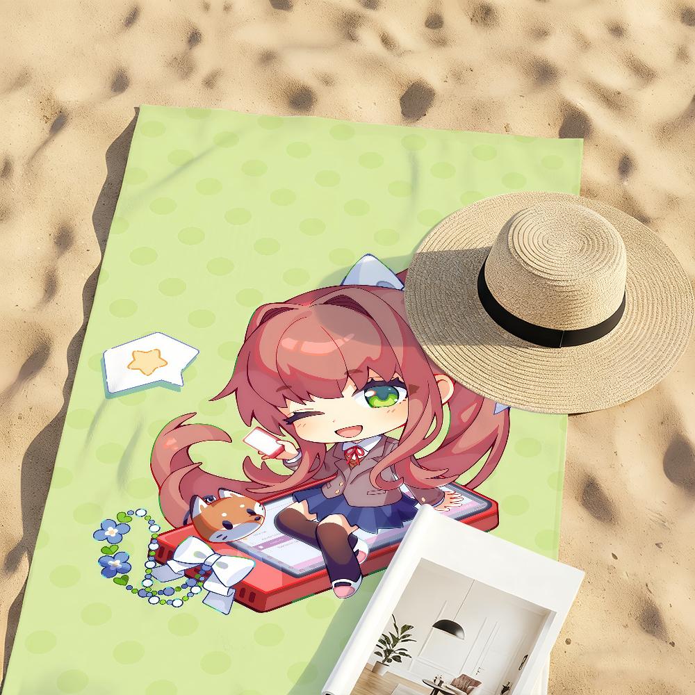 Игровое Аниме мультфильм D-DDLC Полотенце Быстросохнущие Пляжные полотенца Подходят Для Бассейнов Кемпинга Йоги И Тренажерного зала