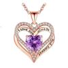 Heart Shaped Diamond Pendant Fashion Copper Plated Necklace Jewelry Accessories for Women