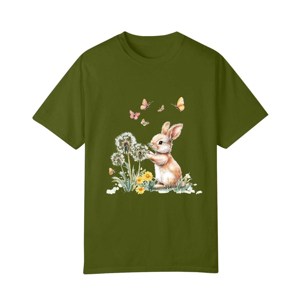 Women's Casual Round Neck Short Sleeve Pullover Printed T-Shirt Top