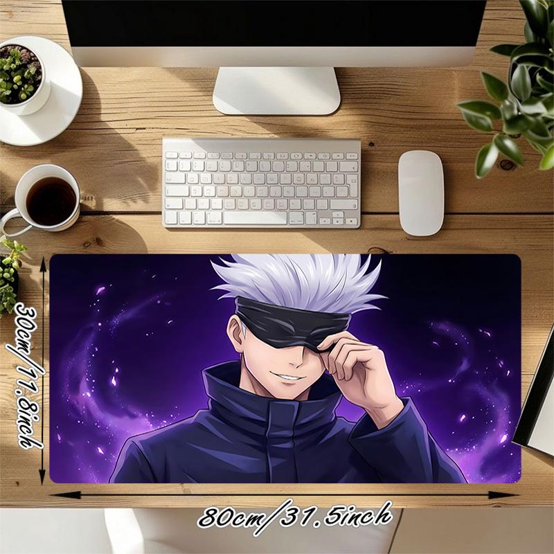 1Pc Jujutsu Kaisen Night'S Whisper Gaming Mouse Pad Keyboard Desk Mat Non-slip Rubber Lock Edge Waterproof Computer Mousepad for Office Home Decor S17