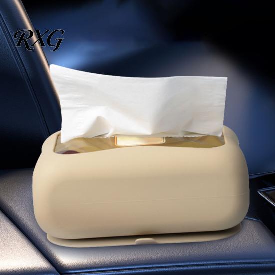 Space Saving Tissue Box Suction Cup Box, Wall Mounted Waterproof Silicone Holder, Modern Heavy Duty Dispenser Style Solid Color Dispenser, for