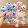 Cloth Animal Butt Hair Rope Cartoon Bun Rubber Bands Plaid Flower Hair Ring  Amusement Park