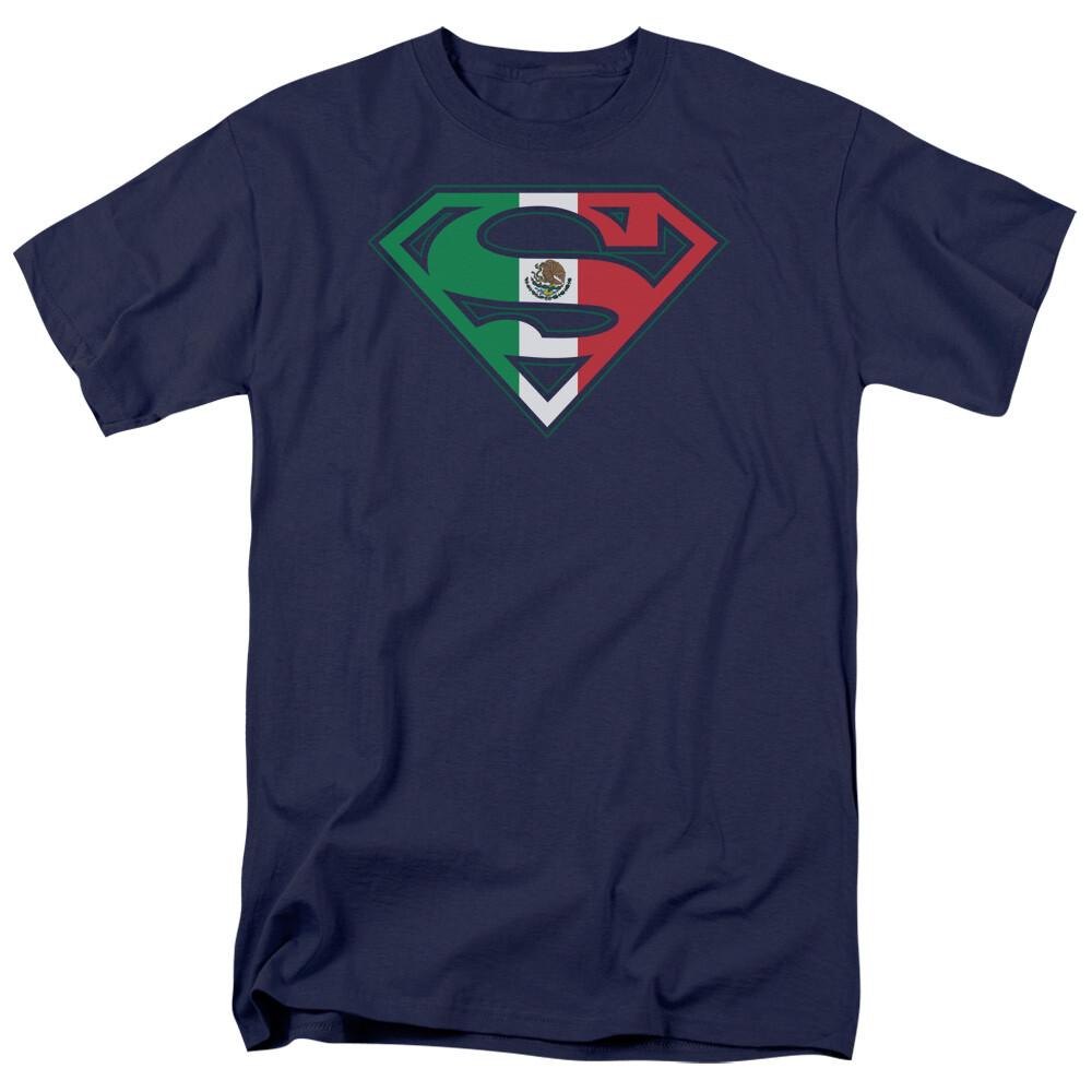 26 Superman Mexico Shield T Shirt Mens Licensed Clark Kent DC Comic Tee Navy Unisex T-Shirt