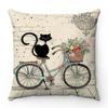 Cartoon Cat Pattern Series Super Soft Short Plush Material Pillow Cover for Home Sofa Decoration Pillow Cover