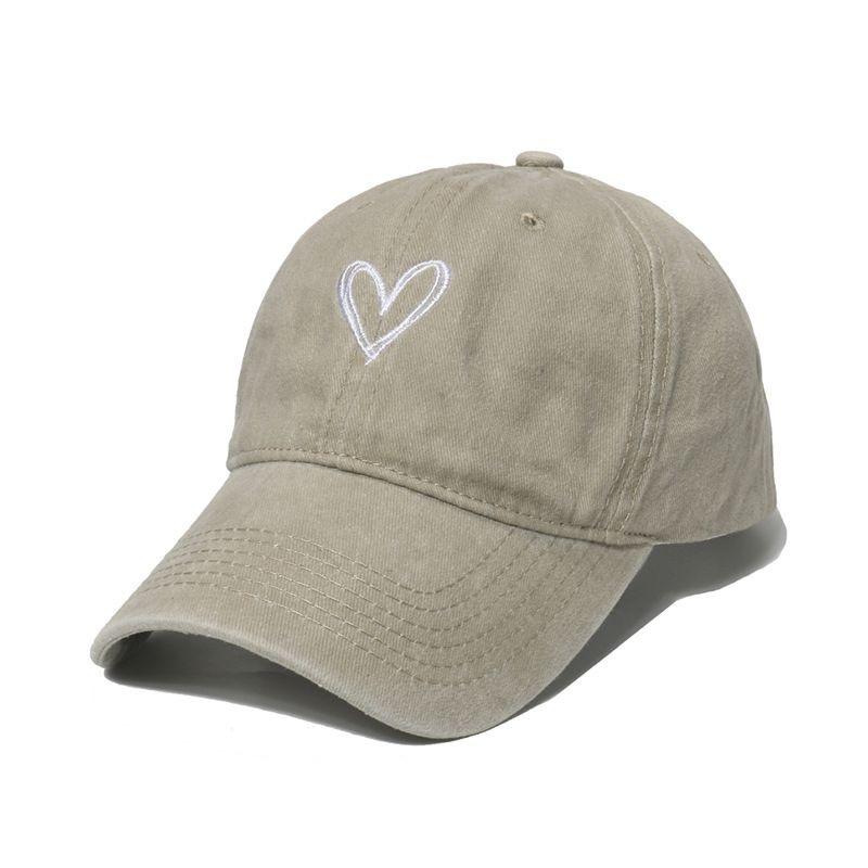 New Outdoor Fashion Sport Baseball Caps For Women Love Heart Embroidery Hat Cap Female Washed Cotton Dad Hat