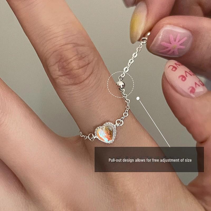 Dopamine-Colored Zircon Adjustable Pull-Out Ring for Women – Stackable, Unique & Simple Style