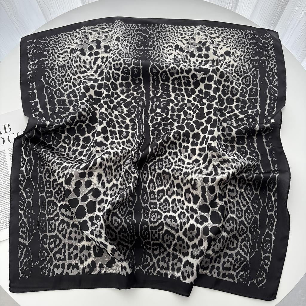 Роскошный женский атласный шейный платок с цветочным принтом, квадратный платок для волос, фуляр, повязка на голову, шали, обертывания, шейный платок, бандана, женский