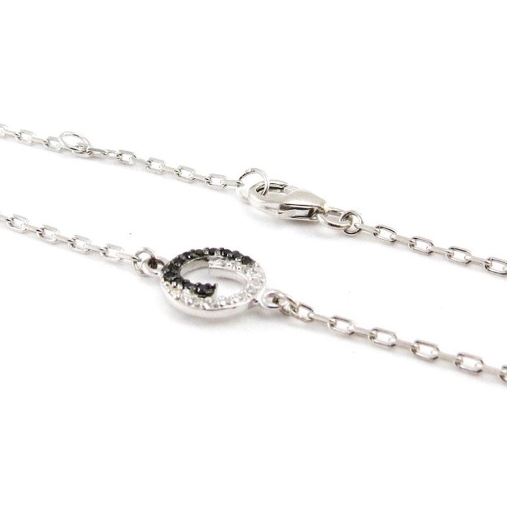 Les Trésors De Lily [J0850] - Silver Bracelet 'Scarlett' Black White (rhodium-plated) - 10 Mm