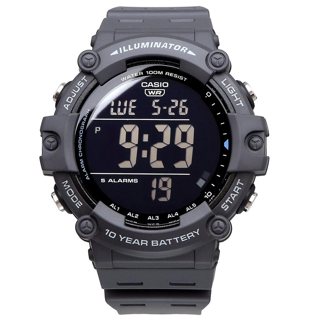 Casio Стандартные цифровые часы AE-1500WH-2AV / -1500WH-8BV Мужские, Темно-серые / Сине-серые, Импортные.