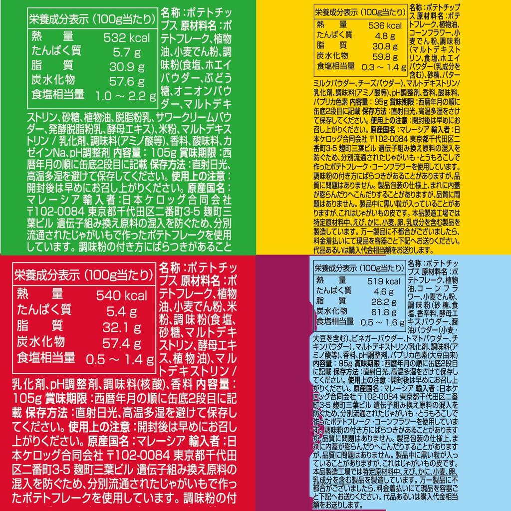 Pringles M Can Assorted Set of 4 Types Sour Cream Texas Style BBQ Состав может меняться в зависимости от сезона 4 шт. Kellogg's (Умасио и Лук,