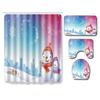 Christmas Shower Curtain Floor Mat Combination Four-Piece Set Bathroom Toilet Carpet Shower Room Mat Foot Mat