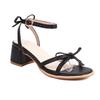 Women Ankle Strap Sandals Round Toe Block Mid Heels Buckle Bow Ladies Fashion Casual Shoes Summer Black White Pink 45