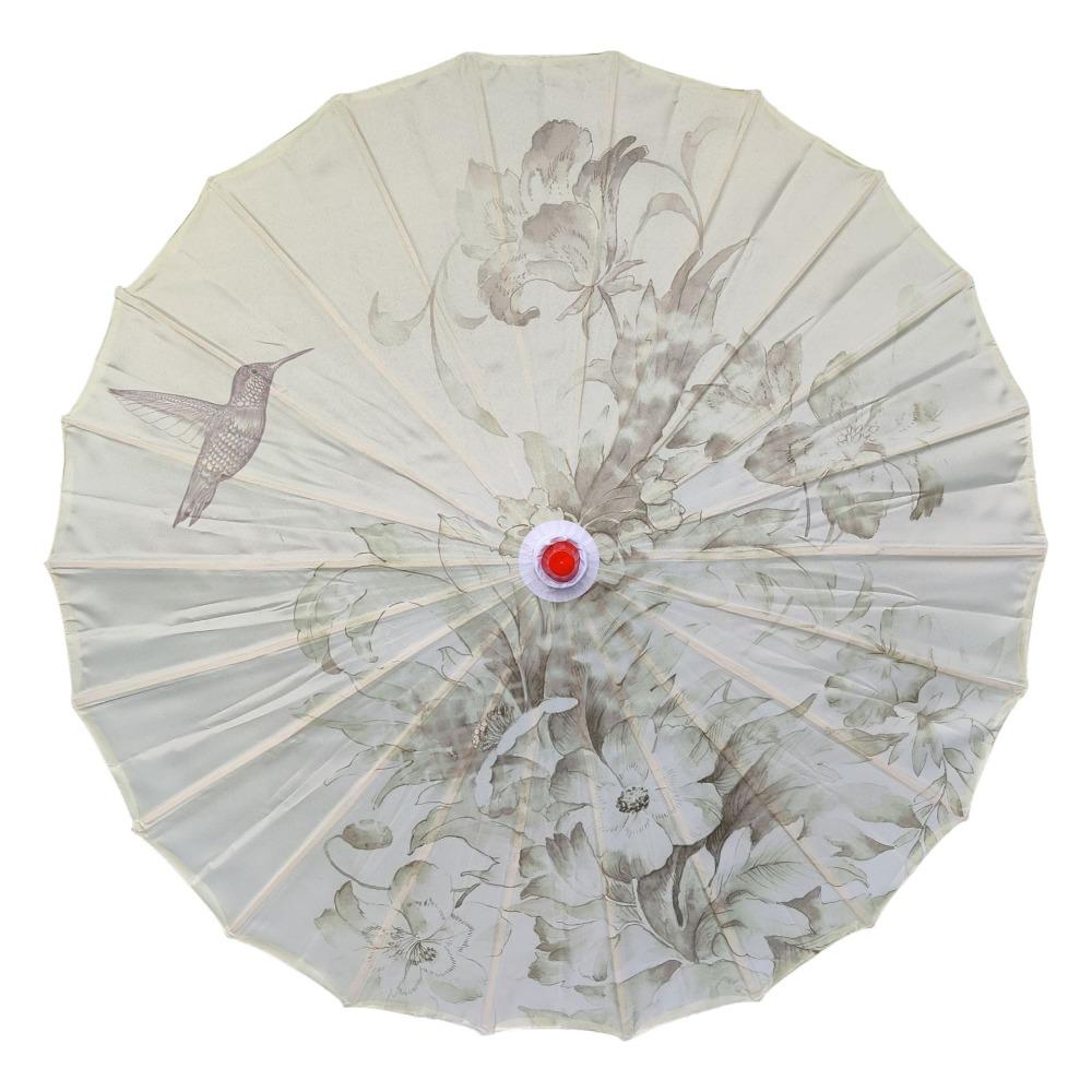 Vintage 70 cm Silk Cloth Women Umbrella Handheld Folding Classical Oil Paper Umbrella Rainproof Decorative Costume Parasol Party