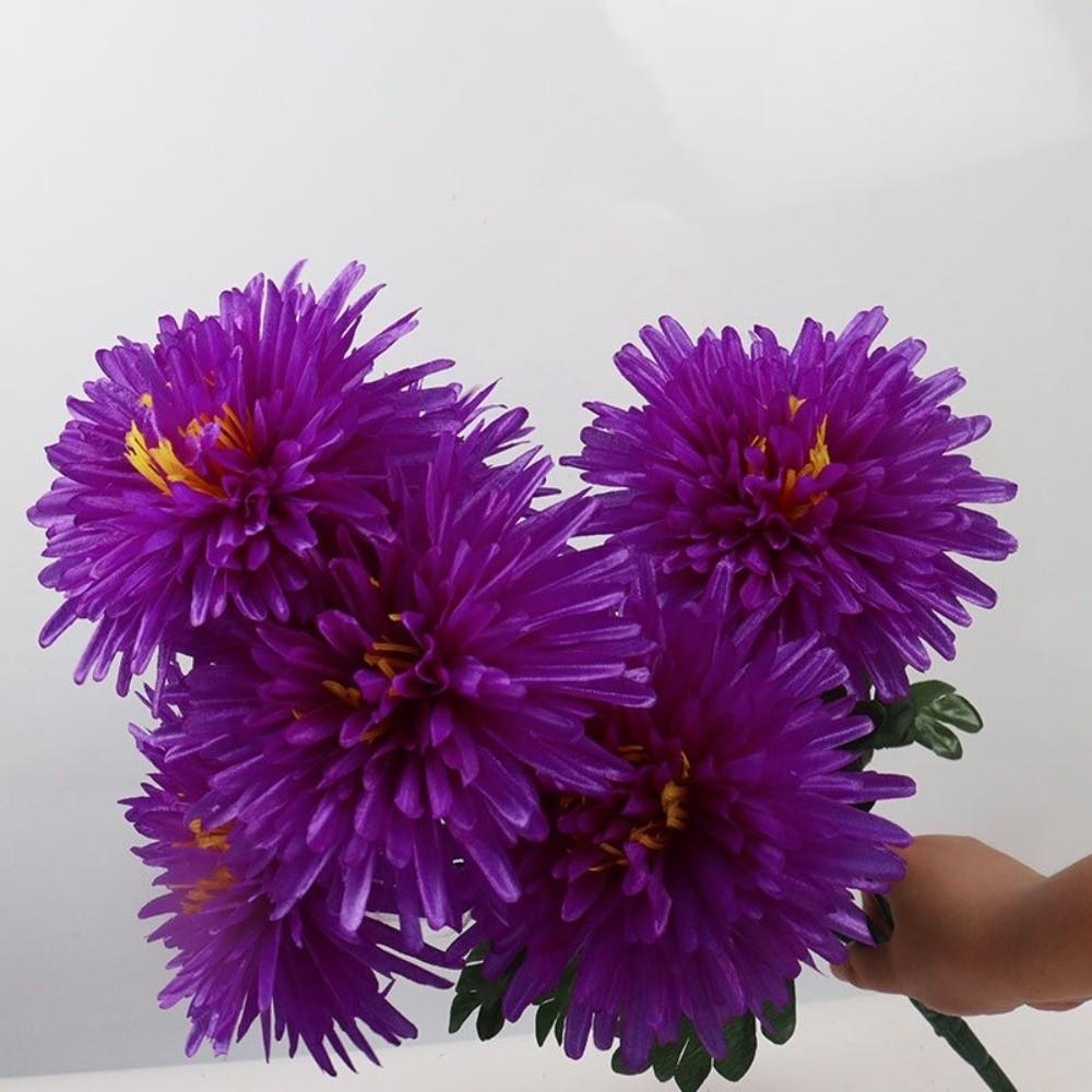 Silk Chrysanthemum Bouquet 7Head Fake Flowers High Quality Simulation Flowers Cemetery