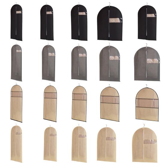 Garment Bag Dustproof Clothing Cover with Transparent Window Zipper Closure Closet Organizer Coat