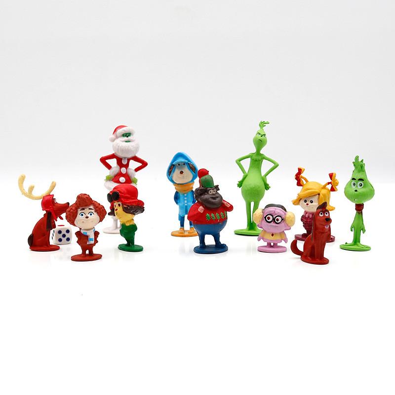 Festive Green Character Figurines Set For Christmas Decoration And Gifts