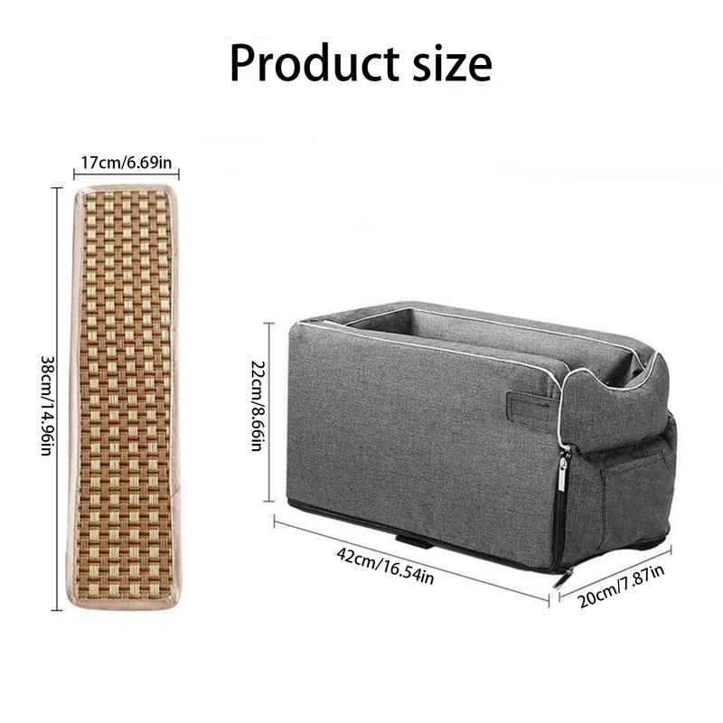 Центральная консоль собачьего автомобильного сиденья для защиты собак, переносное сиденье-бустер с подлокотником, нескользящее сиденье для защиты собак с охлаждающим ковриком для