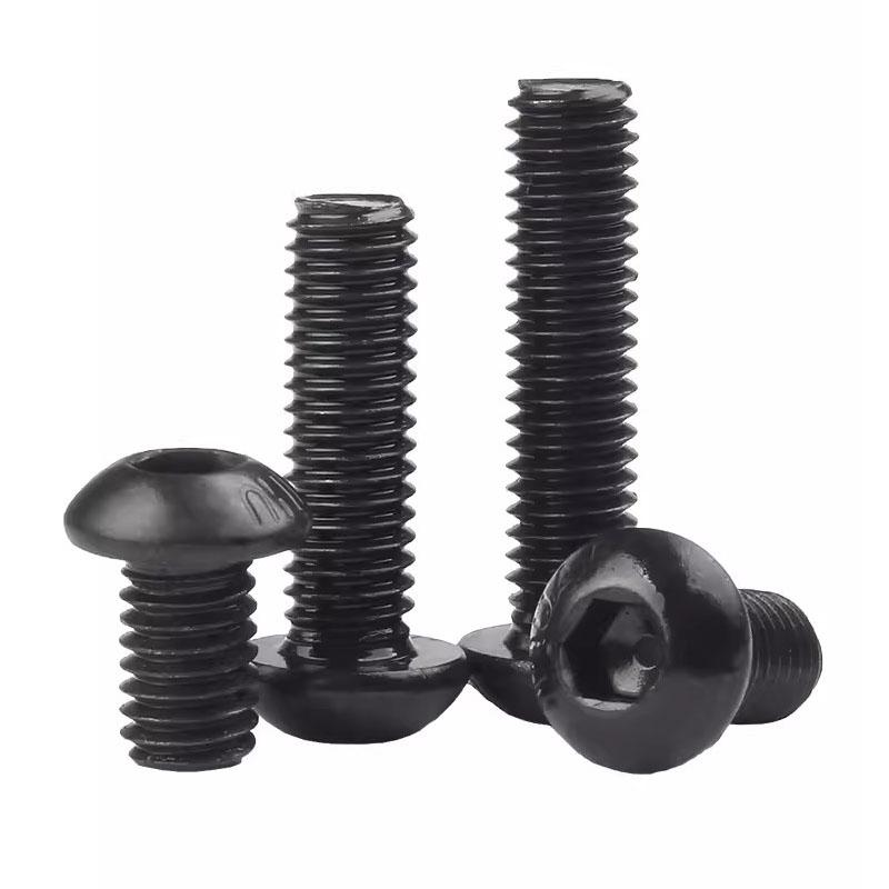 M2 M2,5 M3 M4 M5 M6 M8 Винты из легированной стали класса 10,9 с шестигранной головкой и круглой головкой Черный винт Мебельный крепежный болт