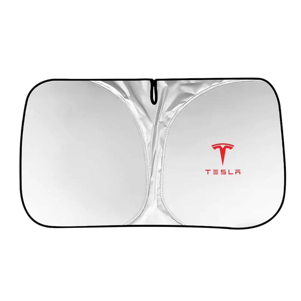 Car Sticker 2025 Hot 1pcs For Tesla Model 3 Model S X Model Y Roadster SpaceX Cybertruck Coil Car Windshield Sunshades Sun Shade