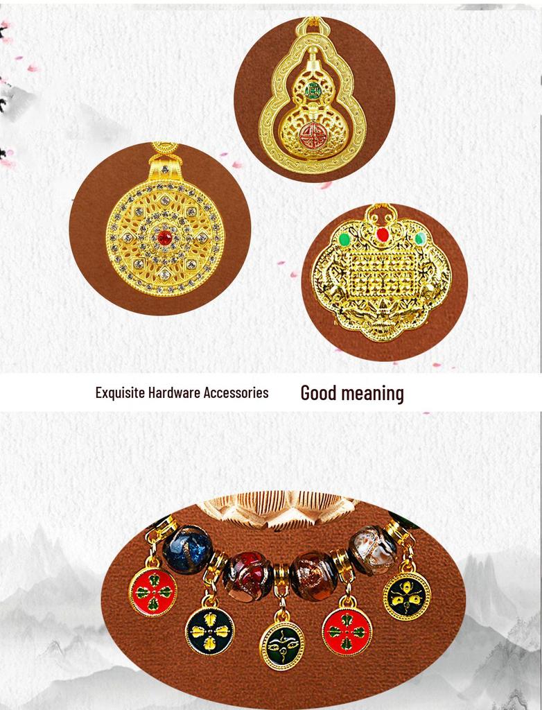 2026 Yellow Jambhala Tibetan-Style Glazed Abacus Car Ornament - Wealth God Decoration