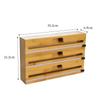 3 In 1 Wrap Organizer with Cutter Plastic Wrap Aluminum Foil Wax Paper Bamboo Dispenser Natural Bamboo-Made Kitchen Organizer