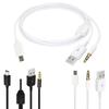 USB2.0 A Male to Mini B Male+ 3.5mm Audio Adapter Chargers Cable Cord 1m Long USB Speaker Audio Cable Accessories