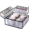 3pcs Foldable Closet Organizer Set Multi-Sized Nylon Drawer Dividers for Lingerie, Socks & Ties, Durable Storage Solution, Clothes Organizer