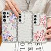 Diamond Frame Clear Phone Case For Samsung S25 Edge S24 FE S23 Ultra S22 A56 A36 A16 A15 A55 A35 Floral Pattern Soft Silicone Shockproof Bumper Cover