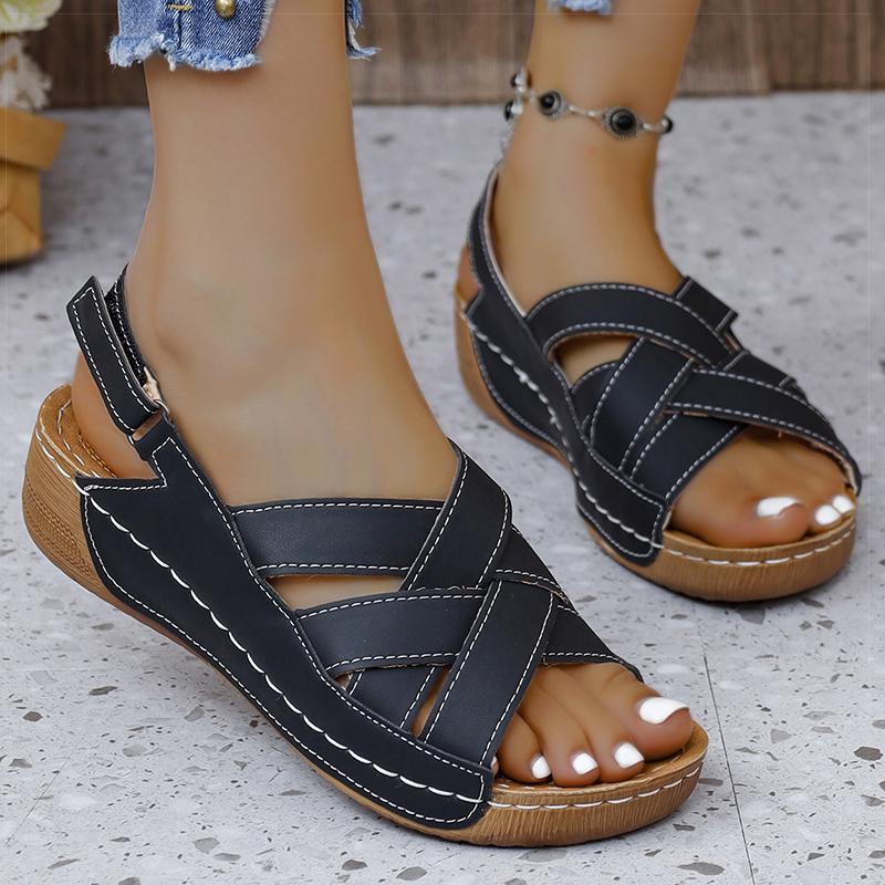 Fashion Summer Woman Shoes Sandals Elegant Women's Sandals Slip On Women's Shoes Wedge Ladies Shoes Plus Size Female Slipper Footwear