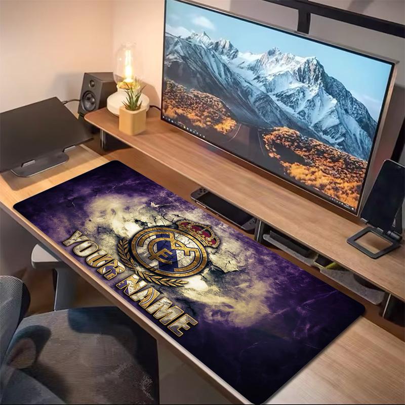Real Madrid Print Cushion Non-slip Laptop Tablet Big Mousepad XXL Mat Mini PC Playmat With Lock edge