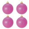 Boules De Noël Roses - 1001kdo - Set De 4 - Effet Métallisé - Diamètre 8 Cm